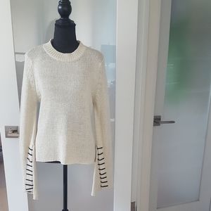 CLOTH  Cotton Blend Long Bell Sleeve Whipstitch Sweater NEW